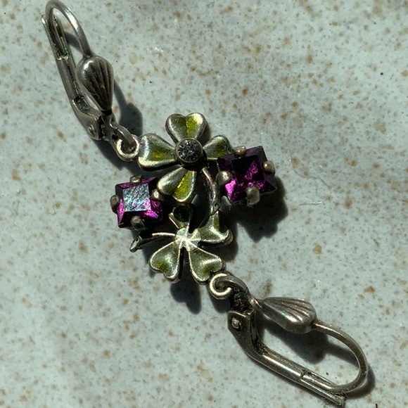 Shamrock with amethyst drop earrings - Picture 2 of 3